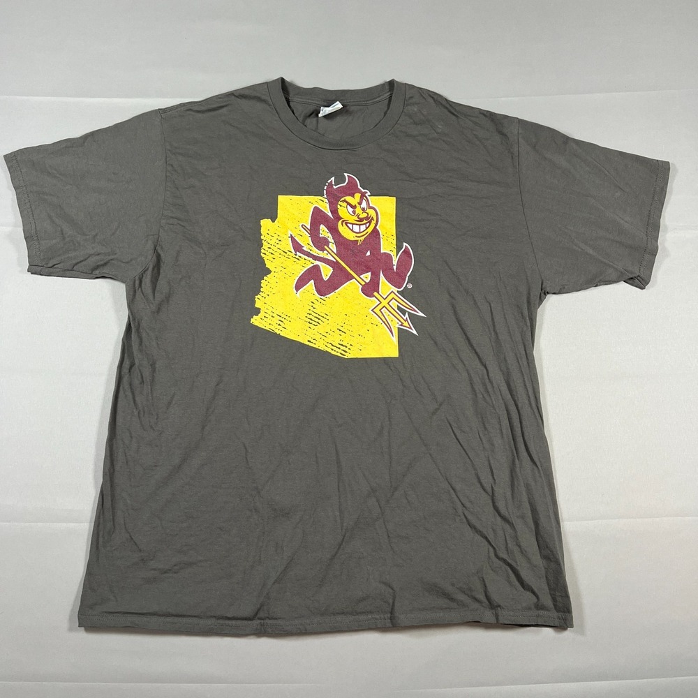 Port & Company T Shirt Mens XL Charcoal Gray Arizona State Sun Devils Team NCAA